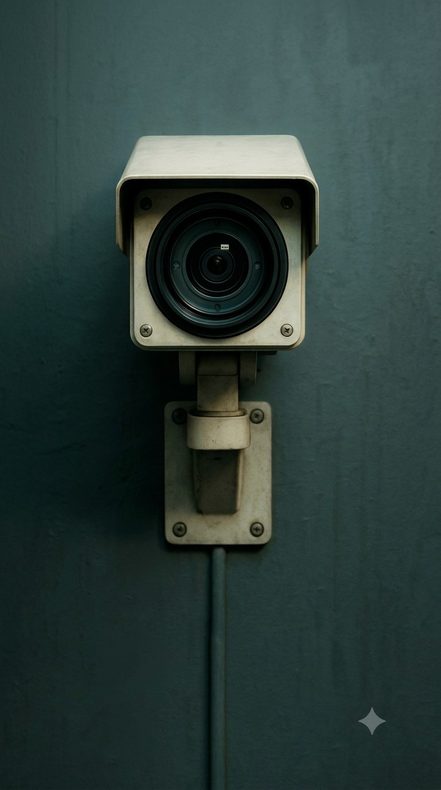 老舊監視器獨自裝在牆上，象徵久沒保養、問題越來越多